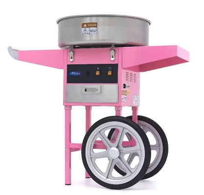 Machine à barbe à papa – Ø 52cm – Rose – avec chariot